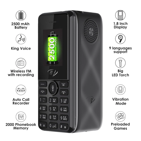 Itel Ace2 Power Black - Black