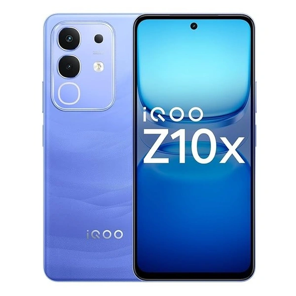 iQOO Z10x 5G (Ultramarine, 6GB RAM, 128GB Storage) | 6500 mAh Large Capacity Battery | Dimensity 7300 Processor | Military-Grade Durability - Ultramarine, 6GB-128GB