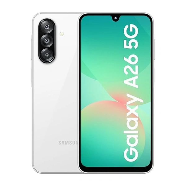 Samsung Galaxy A26 5G (Awesome white, 8GB, 128GB) | Awesome Intelligence: Circle to Search, Intelligent Editing | Awesome 50MP Triple Camera | IP67 - Awesome White, 8GB-128GB