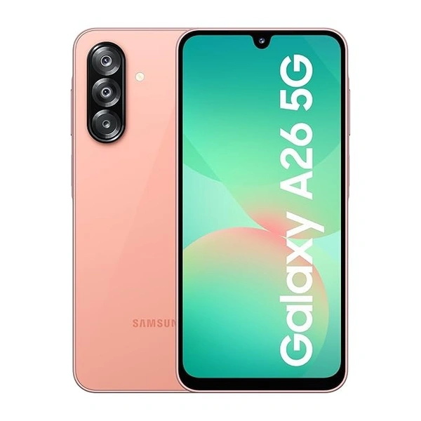 Samsung Galaxy A26 5G (Awesome Peach, 8GB, 128GB) | Awesome Intelligence: Circle to Search, Intelligent Editing | Awesome 50MP Triple Camera | IP67 - Awesome Peach, 8GB-128GB