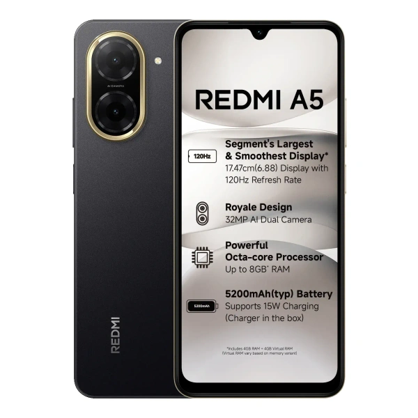 Redmi A5 ( JUST BLACK 3GB +64GB ) - JUST BLACK, Redmi A5 ( JUST BLACK 3GB +64GB )