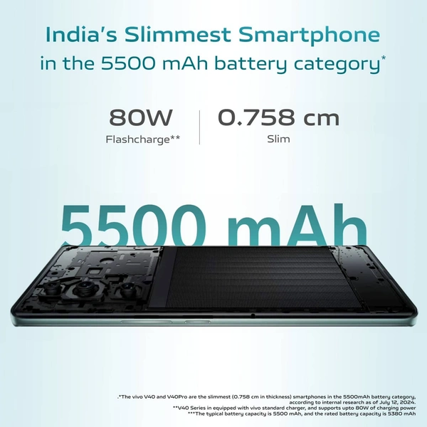 vivo V40 5G (Ganges Blue, 512 GB)  (12 GB RAM) - Ganges Blue, 12GB-512GB