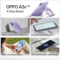 OPPO A3X 5G (white, 4GB RAM, 128GB Storage) - White, 4GB-128GB