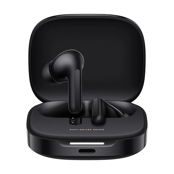 Redmi Buds 6, Dual Driver TWS in Ear Earbuds, 49dB Hybrid Active Noise Cancellation, Spatial Audio, Dual Device Connection, Quad Mic AI ENC, 42 Hrs Playtime, Custom EQ, Wireless Earbuds (Black) - Black, Redmi Buds 6, Dual Driver TWS in Ear Earbuds