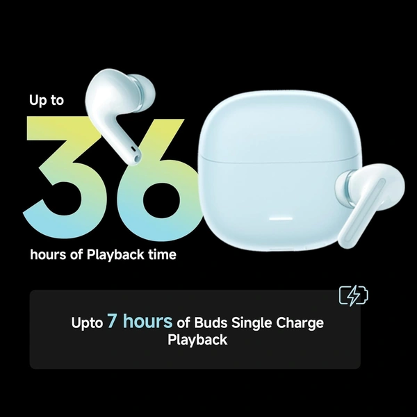 Redmi Buds 5C Bluetooth TWS in Ear Earbuds, Up to 40Db Hybrid Noise Cancellation, Quad Mic, Custom Eq, 10Mins Charge for 2Hours Life, Up to 36Hrs Playback, Gaming TWS| Symphony Blue - symphony blue, Redmi Buds 5C Bluetooth TWS in Ear Earbuds Symphony blue