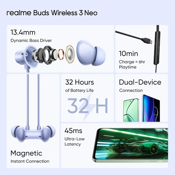 REALME BUDS  WIRELESS 3 NEO (BLUE) - REALME BUDS  WIRELESS 3 NEO (BLUE)