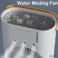 DUAL  MIST PORTABLE FAN  WITH RGB LIGHT AND  REMOTE CONTROL - WHITE, DUAL  MIST PORTABLE FAN  WITH RGB LIGHT AND  REMOTE CONTROL   WHITE