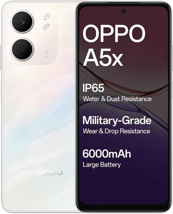OPPO A5x  (Lazer White  4 GB +128GB) - Lazer White, OPPO A5x  (Lazer White  4 GB +128GB)