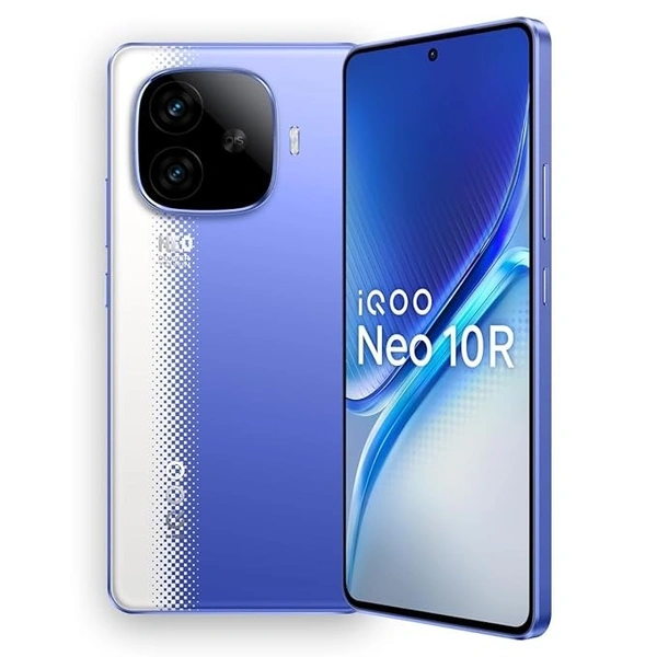 iQOO Neo 10R 5G (Raging Blue, 12GB RAM, 256GB Storage) | Snapdragon 8s Gen 3 Processor | India's Slimmest 6400mAh Battery Smartphone | Segment's Most Stable 90FPS for 5 Hours - Raging Blue, 12GB+256GB