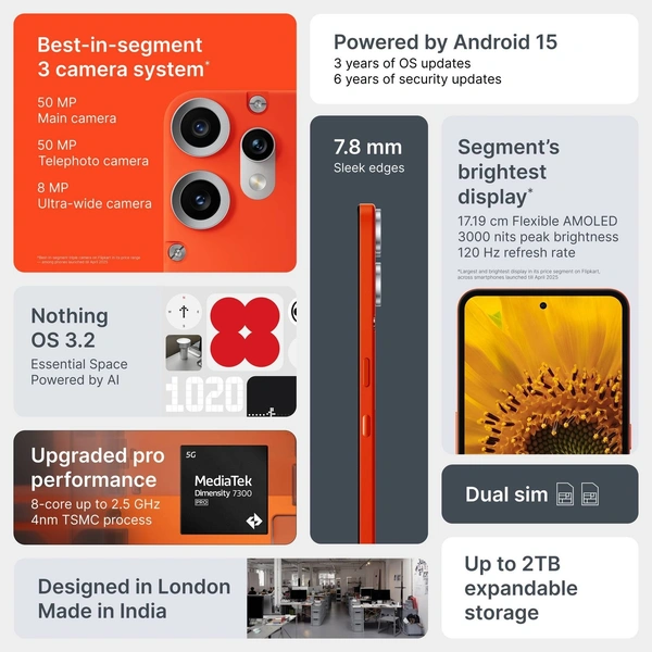 CMF by Nothing Phone 2 Pro (Orange, 256 GB)  (8 GB RAM) - Orange, CMF by Nothing Phone 2 Pro (Orange, 256 GB)  (8 GB RAM)