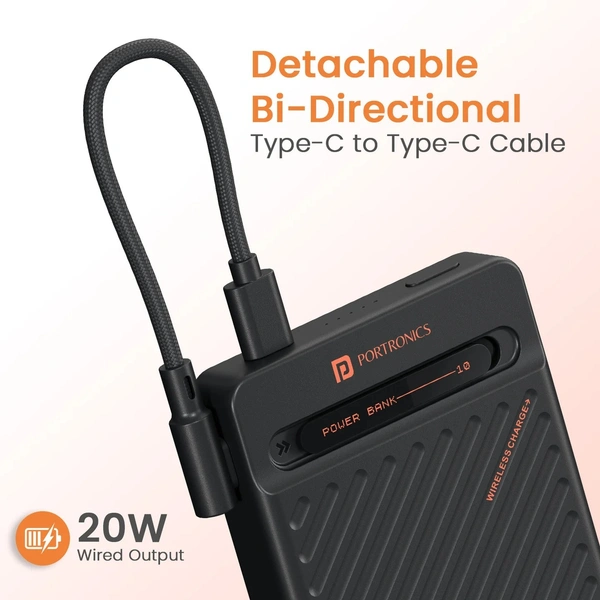 PORTRONICS  CHYRO  (10000MAH ,20WATT FAST CHARGING) - Black, PORTRONICS  CHYRO  (10000MAH ,20WATT FAST CHARGING)