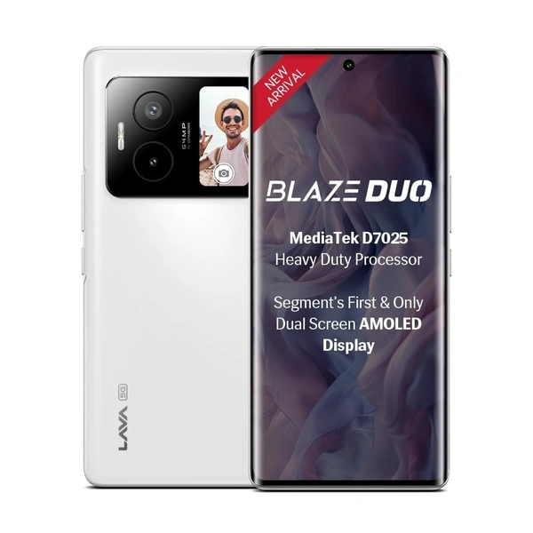 Lava Blaze Duo 5G (Celestial White, 8GB RAM, 128GB Storage) - Celestial White, Lava Blaze Duo 5G (Celestial White, 8GB RAM, 128GB Storage)