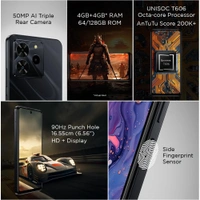 Lava Yuva 4 (Glossy BLACK, 4 GB RAM, 64 GB Storage) - GLOSSY Black, Lava Yuva 4 (Glossy BLACK, 4 GB RAM, 64 GB Storage)