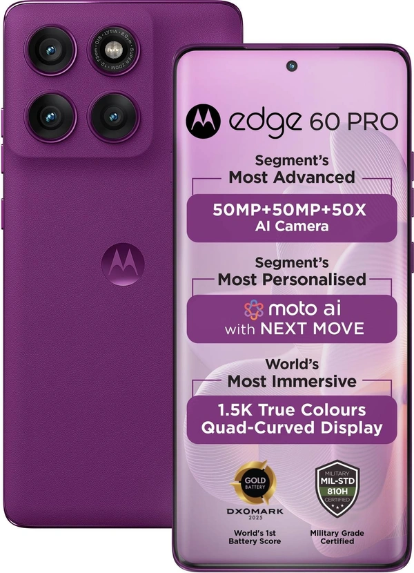 MOTOROLA Edge 60 Pro ( Pantone Sparkling Grape , 256 GB)  (8 GB RAM) - Pantone Sparkling Grape, MOTOROLA Edge 60 Pro ( Pantone Sparkling Grape , 256 GB)  (8 GB RAM)