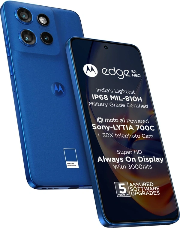 Motorola Edge 50 Neo (PANTONE Nautical Blue, 256 GB)  (8 GB RAM) - blue, 8+256