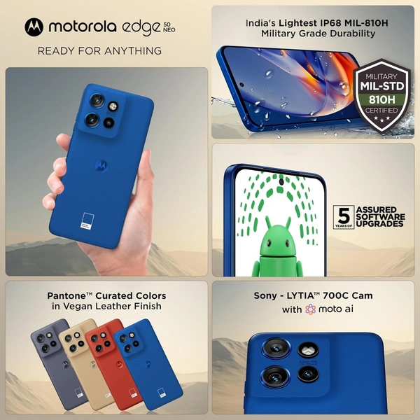Motorola Edge 50 Neo (PANTONE Nautical Blue, 256 GB)  (8 GB RAM) - blue, 8+256