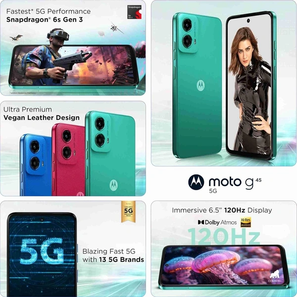 Motorola g45 5G (Brilliant Green, 128 GB)  (4 GB RAM) - green, 4+128