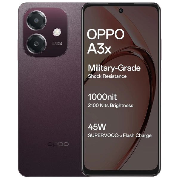 OPPO A3x (Nebula Red, 64 GB)  (4 GB RAM) - red, 4+64