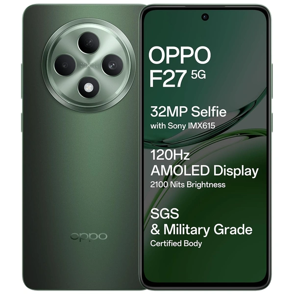 OPPO F27 5G (Emerald Green, 128 GB)  (8 GB RAM) - Sea Green, 8+128