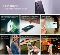 OPPO K12x 5G with 45W SUPERVOOC Charger In-The-Box (Breeze Blue, 128 GB)  (6 GB RAM) - blue, 6+128