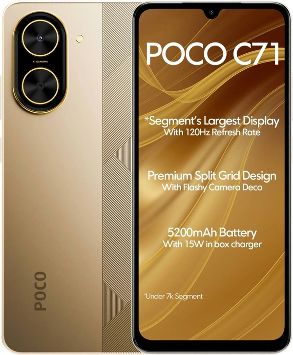 POCO C71 (Desert Gold, 64 GB)  (4 GB RAM) - Desert Gold, POCO C71 (Desert Gold, 64 GB)  (4 GB RAM)