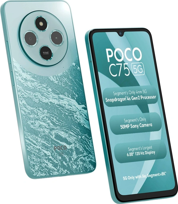 POCO C75 5G (Aqua Bliss, 64 GB)  (4 GB RAM) - Aqua Bliss, POCO C75 5G (Aqua Bliss, 64 GB)  (4 GB RAM)