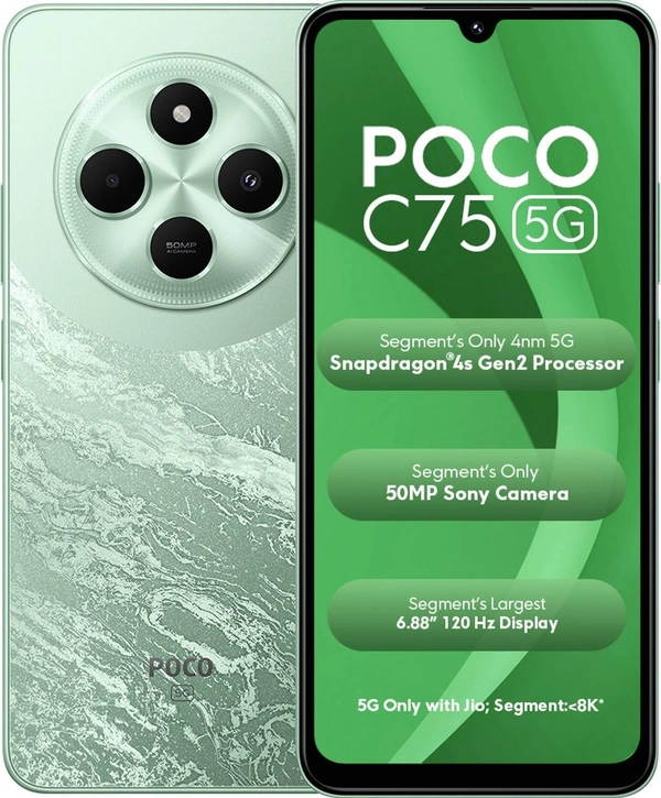 POCO C75 5G (Enchanted Green, 64 GB)  (4 GB RAM) - Enchanted Green, POCO C75 5G (Enchanted Green, 64 GB)  (4 GB RAM)