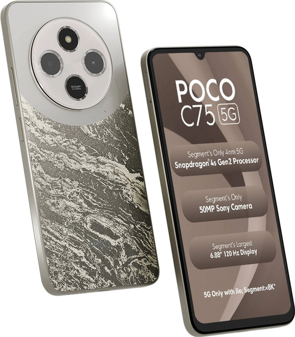 POCO C75 5G (Silver Stardust, 128 GB)  (4 GB RAM) - Silver Stardust, POCO C75 5G (Silver Stardust, 128 GB)  (4 GB RAM)