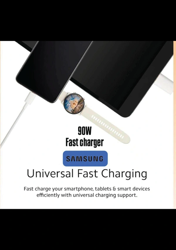 Sam-sung 90W Travel Type C Charger with Overcurrent Protection, Short Circuit Protection