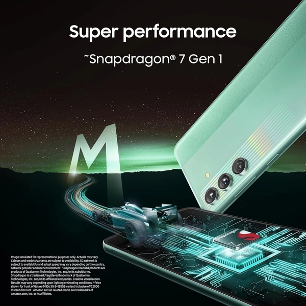 Samsung Galaxy M55s 5G (Thunder Black,8GB RAM,128GB Storage) - Black, 8+128
