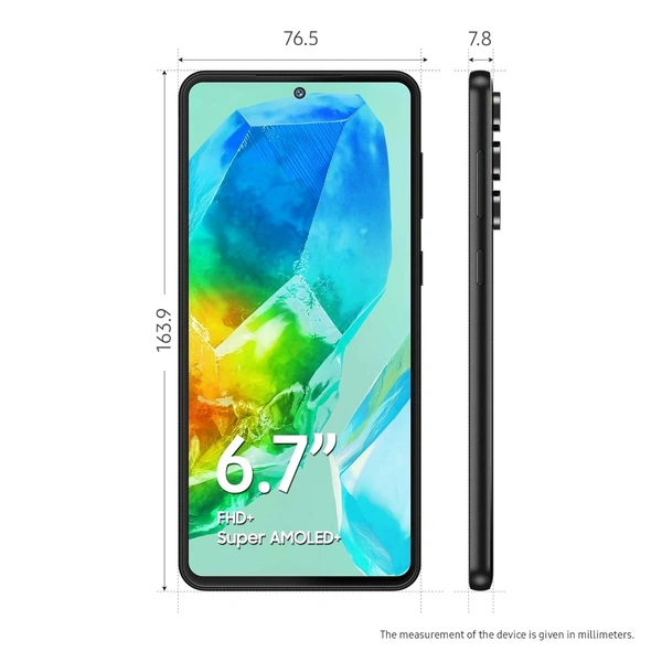 Samsung Galaxy M55s 5G (Thunder Black,8GB RAM,128GB Storage) - Black, 8+128