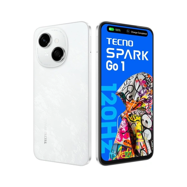 Tecno Spark Go 1 (Glittery White, 64 GB)  (3 GB RAM) - White, 3+64