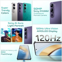 Vivo Y300 5G (Phantom Purple, 8GB RAM, 128GB Storage) - Purple, 8+128