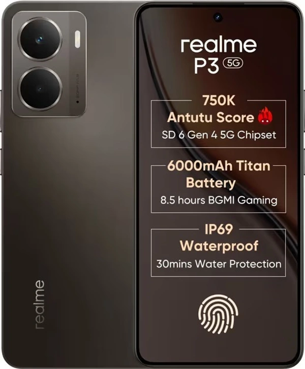 Realme P3 5G  (Comet Grey  8GB +128GB) - Comet Grey, Realme P3 5G  (Comet Grey  8GB +128GB)