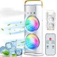 DUAL  MIST PORTABLE FAN  WITH RGB LIGHT AND  REMOTE CONTROL - WHITE, DUAL  MIST PORTABLE FAN  WITH RGB LIGHT AND  REMOTE CONTROL   WHITE