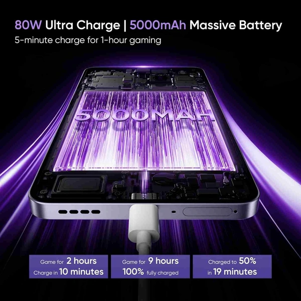 realme 13+ 5G (Dark Purple, 8GB RAM, 128GB Storage)  - Purple, 8+128