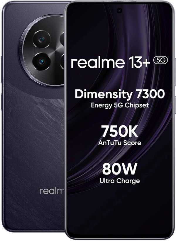 realme 13+ 5G (Dark Purple, 8GB RAM, 128GB Storage)  - Purple, 8+128