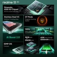 realme 13 5G (Speed Green, 8GB RAM, 128GB Storage)  - Green, 8+128