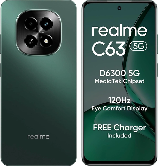 realme C63 5G (Forest Green, 4GB RAM, 128GB Storage) - Forest Green, 4+128