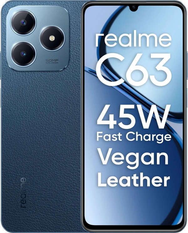 realme C63 (Leather Blue, 64 GB)  (4 GB RAM) - Leather Blue, 4+64