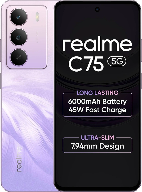Realme C75 5G (Purple Blossom, 128 GB)  (6 GB RAM) - Purple Blossom, Realme C75 5G (Purple Blossom, 128 GB)  (6 GB RAM)