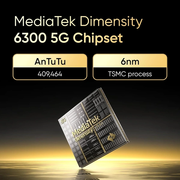 realme NARZO N65 5G (Amber Gold 4GB RAM, 128GB Storage) India's 1st D6300 5G Chipset | Ultra Slim Design | 120Hz Eye Comfort Display | 50MP AI Camera| Charger in The Box - Gold, 4+128