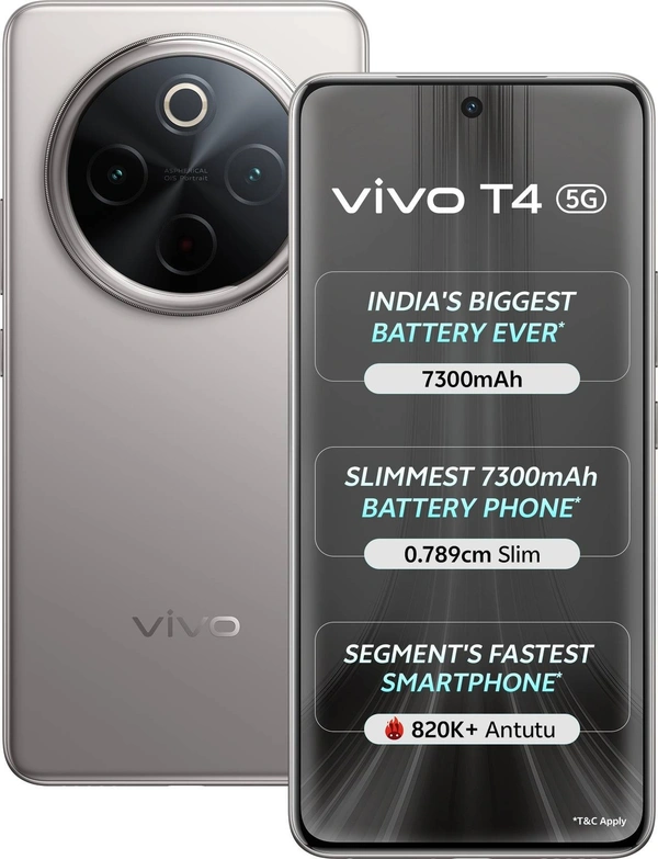  VIVO T4 5G (8GB+256GB) (Phantom Grey) - Phantom Grey, VIVO T4 5G (8GB+256GB) (Phantom Grey)