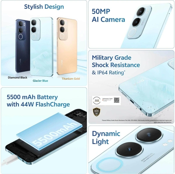 vivo Y29 5G (Glacier Blue, 128 GB)  (6 GB RAM) - 6+128