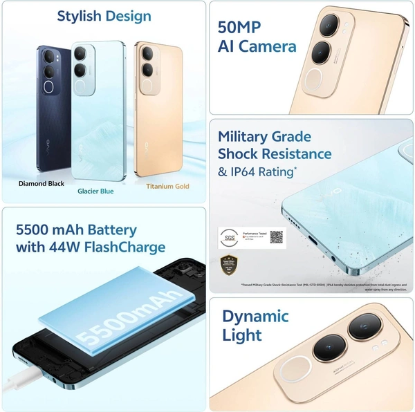 vivo Y29 5G (Titanium Gold, 128 GB)  (8 GB RAM) - Titanium Gold, 8+128