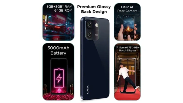 LAVA YUVA SMART ( GLOSSY BLUE  64GB) (3GB RAM) - GLOSSY BLUE, LAVA YUVA SMART ( GLOSSY BLUE  64GB) (3GB RAM)