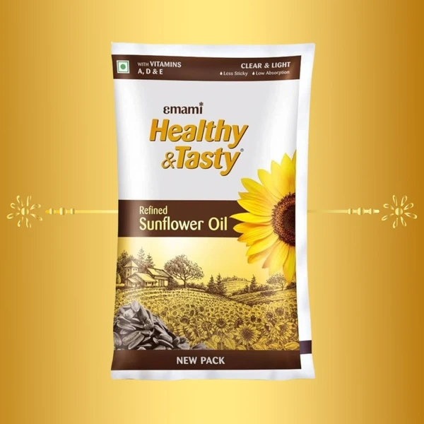 Emami Healthy & Tasty Refined Sunflower Oil @ 900 Grams - 900 Grams