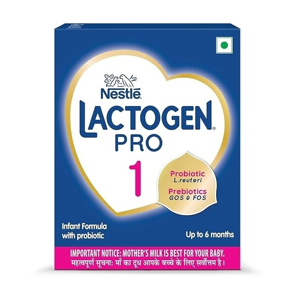 Lactogen Pro 1 Powder, Infant Formula Up To 6 Months With Probiotic And Prebiotics, Bag-In-Box Pack, 400g - 400 gm