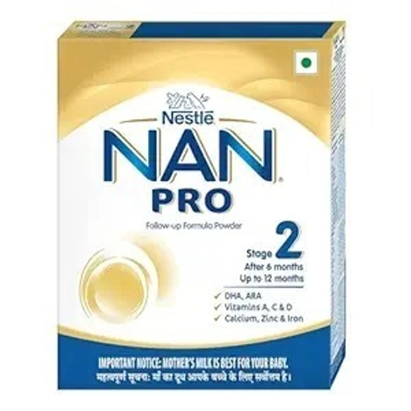 NESTLE NAN Pro Stage 2 Follow-Up Formula Milk Powder For Babies (After 6 Months), - With Dha-Ara, 400G - 400 gm