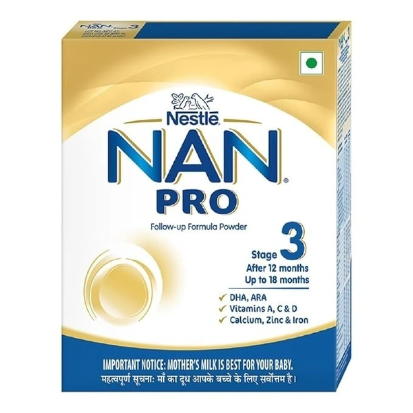 NESTLE NAN Pro Stage 3 Follow-Up Formula Milk Powder For Babies (After 12 Months), - With Dha-Ara, 400G - 400gm